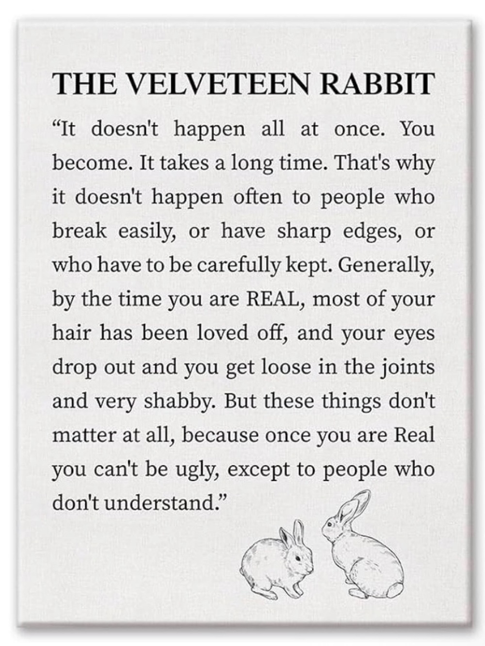 Velveteen Rabbit Canvas Wall Hanging NWT